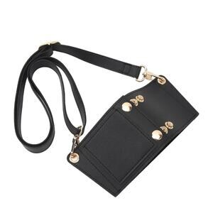 Drfeify Stroh Cup Carrier Pu Leather Bottle Holder with Suspenders‎ (Black)